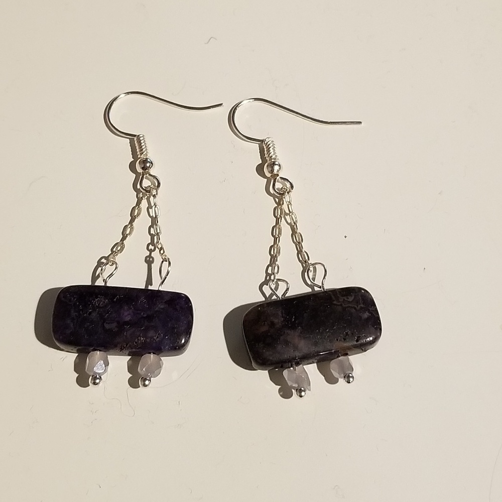 Purple jasper earrings